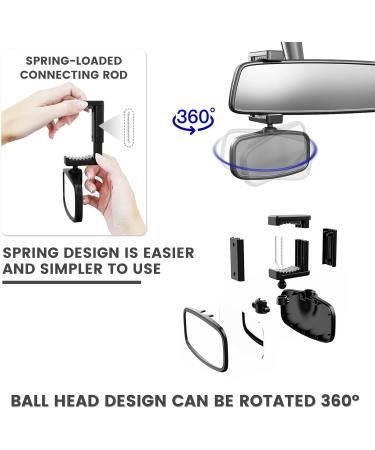 360 Rotatable Car Mirror Baby Rear View for Rear Seat Safety (12.9 * 6.5cm) - Buy Online on SooperMarket.com