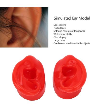Pair of Red Silicone Human Ear Models for Acupuncture Display - Buy Online on SooperMarket.com