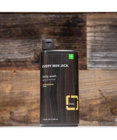 Every Man Jack Men's Body Wash Twin Pack - Sandalwood | 16.9oz x 2 Bottles | Parabens-Free, Dye-Free, Cruelty-Free - Buy Online on SooperMarket.com