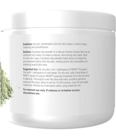 NOW Solutions European Clay Powder - 6-Ounce Pack - Detox Facial Cleansing Mask - Buy Online on SooperMarket.com