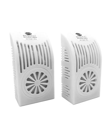 2-Pack x 200g Charcoal Bags with Plastic Box Activated Carbon Bamboo Charcoal Air Purifying Bag for Refrigerator Wardrobe Closet Shoebox Drawer Pet Home Storage Room 2 Count (Pack of 1)