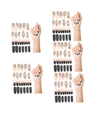 Healeved 5 Sets Halloween Fake Nails Coffin Fake Nails Women Fake Nails Manicure Nails Fake Nails French Nail Decorations for Nail Art Press on Nails for Women DIY Manicure Supply Abs
