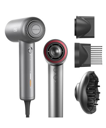 TYMO Hair Dryer with Adjustable Diffuser - High-Speed Ionic Blow Dryer Fast Drying & Zero Damage Low-Noise Hairdryer 3 Speeds & 4 Temps with Cool-Shot for Professional Styling at Home Salon Travel