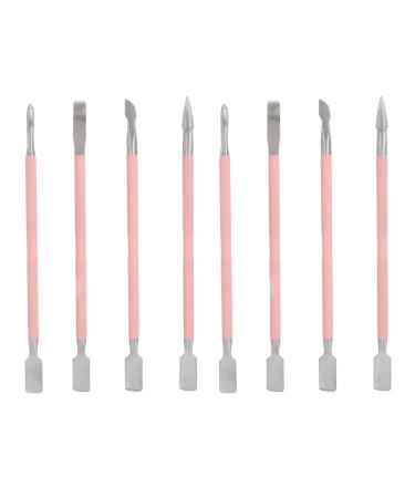 HUSHUI Cuticle Pusher Tool Kit 2 Set Dual Sided Nail Cuticle Cleaner Tool Stainless Steel Remove Nail Dirt Spoon for Manicure Pedicure