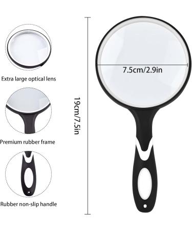 Big Magnifying Glass 10X Magnifying Glass for Kids Applied to Science Books Newspaper Reading Insects Hobby Observation Premium Non-Slip Soft Hand Shank Magnifying Glasses for Seniors Kids Black - Buy Online on SooperMarket.com