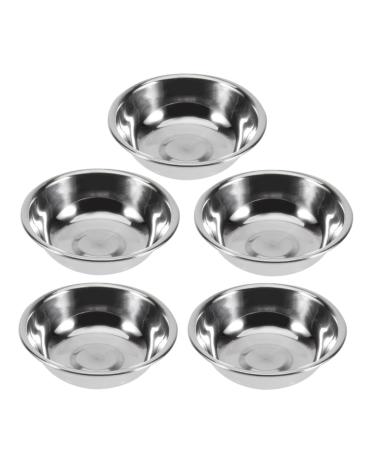 CIYODO 5 Pcs Vinegar Soy Toy Sauce Dishes Tray Vinegar Dish Spicy Soy Sauce Dishes Vinegar Soy Dish Silver