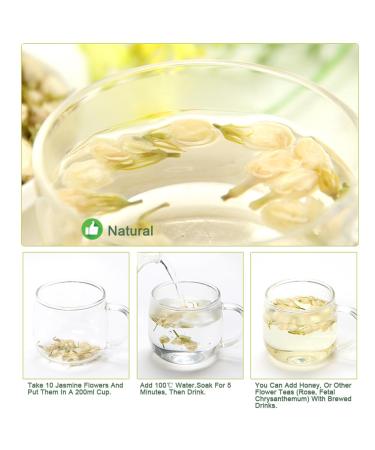 Organic Jasmine Tea - 100% Pure Dried Flowers | Loose Leaf Herbal Tea | 30g Jasmine Flower Mix & Essential Oil Extract - Buy Online on SooperMarket.com