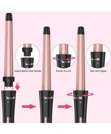 Buy Professional 5 in 1 Curling Wand Set - Interchangeable 3 Barrel Curling Iron with Ceramic Tourmaline - Perfect for Beach Waves & Curls - Worldwide Shipping - Buy Online on SooperMarket.com