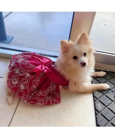 Delifur Medium Red Dog Wedding Dress Tutu Perfect Pet Costume for Birthday Parties & Spring/Summer Celebrations - Buy Online on SooperMarket.com
