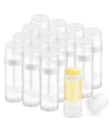 15 Pack 2 oz/60ml Plastic Deodorant Containers Empty Round Twist-Up Solid Stick Tube Container for Homemade Deodorant Shaving Soap Stick Heel Lip Balm Solid Lotion Bars-Top Filling Clear