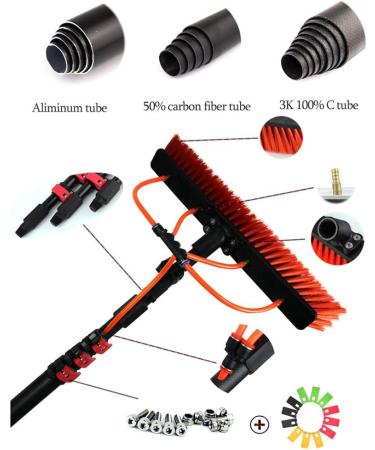 Outdoor Window Cleaning Brush Extendable Cleaner Conservatory Roof Water Fed Telesbrush Window Cleaning Pole Suitable for Photovoltaic Panel Cleaning Trucks Windows/12Ft/3.6 35cm Brush Head 5M/17FT - Buy Online on SooperMarket.com
