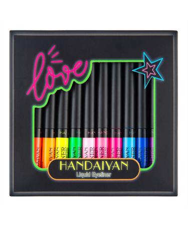 Neon Liquid Eyeliner Set - 12 UV Glow Matte Waterproof Eyeliners for Everyday Halloween & Christmas | Durable & Colorful - Buy Online on SooperMarket.com