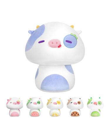 Mewaii 14'' Soft Blueberry Cow Mushroom Pillow Stuffed Animal Plush Plushie Squishy Toy - Cuddly Blueberry Cow Plush for Kids Blueberry Cow 14 Inch