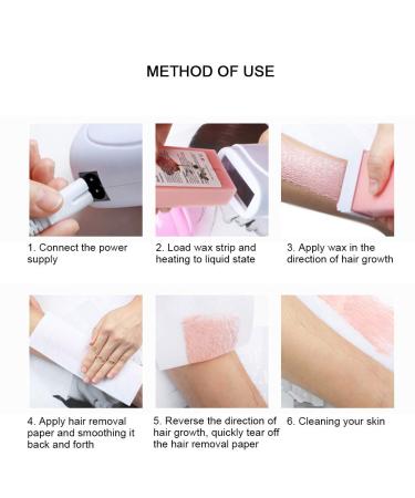Hair Removal Waxing Kit - Wax Warmer 200g Wax & 100 Paper Strips for Home & Salon (EU Connector) - Buy Online on SooperMarket.com