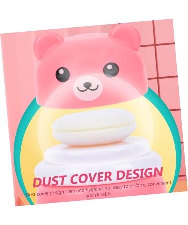 PLAFOPE 2pcs Bear Powder Puff Box | Travel Baby Powder Container Set - Pink | Food Grade PP | Baby Powder Lotion, After-Bath Powder, Sponges | 10X7CM - Buy Online on SooperMarket.com