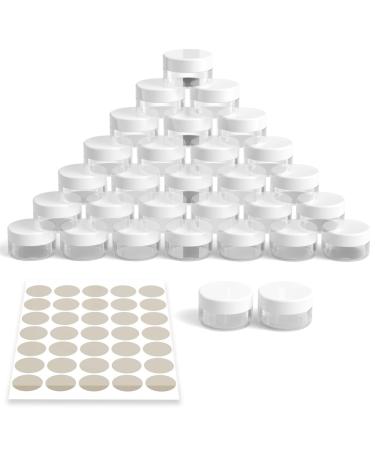 Newans 30 pieces of jacks Tiegel 10G10ML cream can empty can transparent crucible tap with screw cap jar with stickers ideal for make-up creams lotions minikers (white)