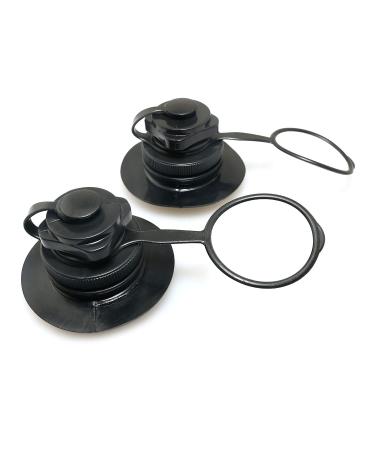 RLECS 2pcs Inflatable Boat Air Valve Replacement Screw for Inflatable Boat Rubber Kayak Tender Raft, Black