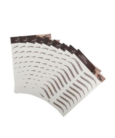 Mikinona 9 Sheets Waterproof Eyebrow Stickers Eyebrow Decals Artificial Makeup Brow Sticker Tool Hair 6d