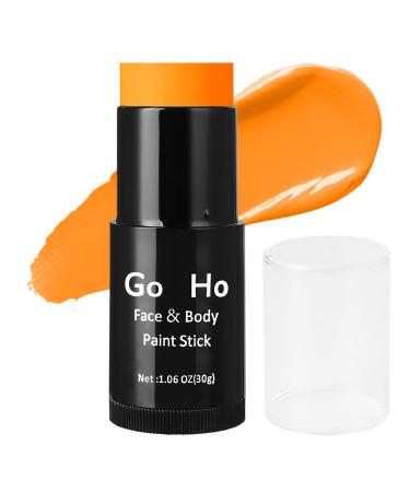 Mysense Cream-Blendable Orange Face Body Paint Stick (1.06 Oz) Orange Makeup Stick for Adults Children Halloween Cosplay SFX Makeup Waterproof Orange Eye Black Stick