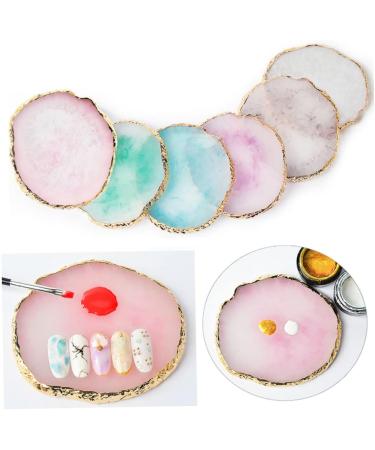 Gray Round Resin Nail Art Palette for Gel Polish & Pigment Mixing - Perfect for Nail Art Enthusiasts | International Shipping Available - Buy Online on SooperMarket.com