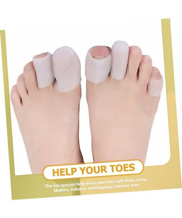 Bunion Toe Gel Protector Sleeves - 10pcs Silicone Rubber Bands for Men and Women - Hammer Toe Spacers - Toe Nail Patch - White Gel Splints - Buy Online on SooperMarket.com