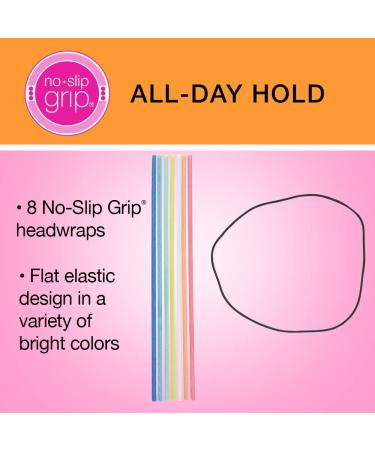 Scunci by Conair No-Slip Grip Thin Elastic Headwraps - Bright Colors 8 Pack - Buy Online on SooperMarket.com