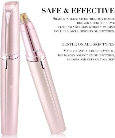 Portable USB Rechargeable Eyebrow Hair Remover - Facial Hair Remover with Light & 3D Arc Cutter Head for Labial Facial & Ear Use - Ideal for Precision Grooming - Buy Online on SooperMarket.com