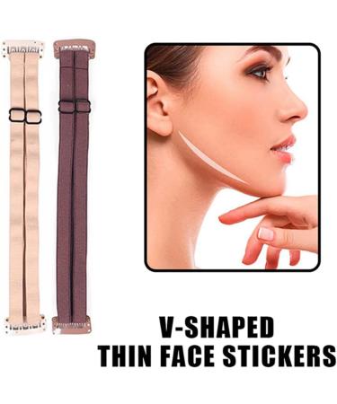 Face Lifting Bands Invisible Slimming Strap Anti Wrinkle Patch Strips Face Slimming Tools with Clips 2 pcs Brown face slimming bands - Buy Online on SooperMarket.com