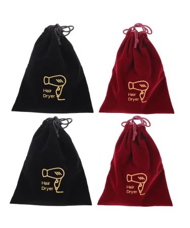 MUSISALY 4pcs Storage Bag Hair Dryer Case Tote Bag for Travel Blow Dryer Travel Bag Drawstring Bags Fabric