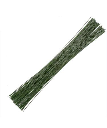 CCINEE 18 Gauge Dark Green Floral Paper Wrapped Wire 16 inch 100/Package