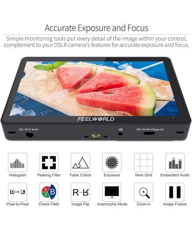 Feelworld F5 Pro V4 6 Touch Screen DSLR Camera Monitor - 3D LUT, F970 Kit, Wireless Transmission - IPS FHD 1920x1080, 4K HDMI, Tilt Arm - Buy Online on SooperMarket.com