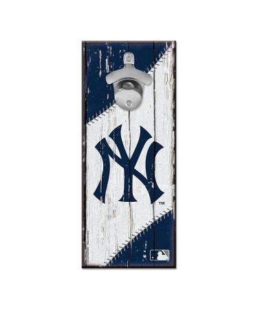 WinCraft MLB New York Yankees Bottle Opener5x11 Wood Sign Bottle Opener, Team Colors, 5"x11"