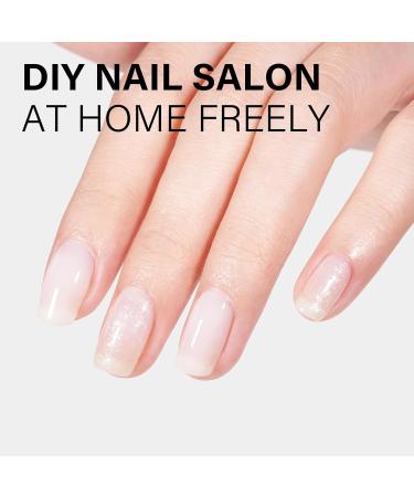 AILLSA White Glitter Gel Nail Polish - Shimmer Silver Nude Color Translucent Jelly for Nail Salon & Home | 0.51 Fl Oz - Milky Sparkle Soak Off UV Gel - Buy Online on SooperMarket.com