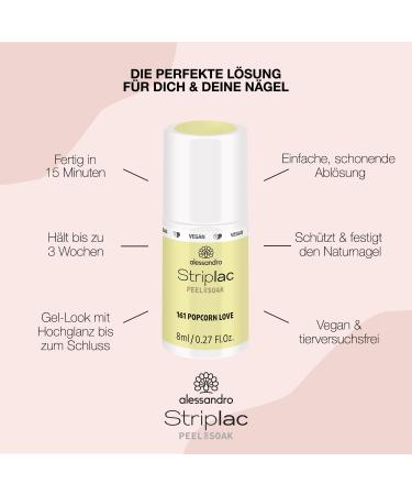 Alessandro Striplac UV Nail Polish Popcorn Love - Long-Lasting Easy Peel-Off Vegan 8ml - Gentle Formula for Perfect Nails - Buy Online on SooperMarket.com