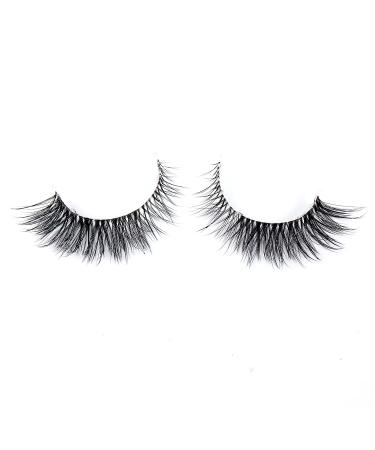 Wleec Beauty Short False Eyelashes set - 7 Pairs of 12mm Wispy Fluffy 3D Faux Mink Lashes for Natural Cat Eye Look | Clear Band | CC95 - Buy Online on SooperMarket.com