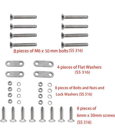 SHENGHUISS 8 inch Boat Dock Cleat Stainless Steel 316 - 4 Pack | Marine Deck Rope Cleats with Fasteners - 2 Pack - Buy Online on SooperMarket.com