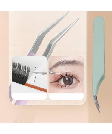 Curved Eyelash Tweezers - Ergonomic Stainless Steel Bright Color | Safe & Essential for Beauticians & Beauty Salons - International Shipping Available - Buy Online on SooperMarket.com
