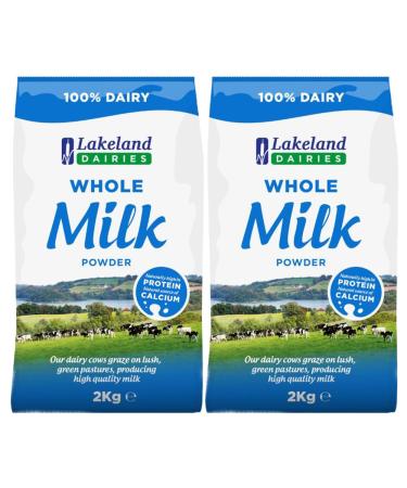 2 x 2kg Lakeland Daries Whole Milk Powder Baking Cooking Coffee Tea Drink Custard Pudding Dessert Sauce Gravy