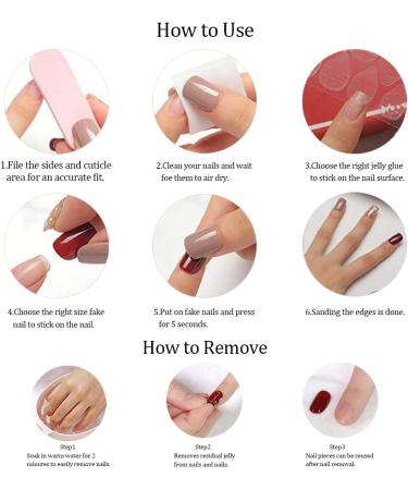 24 PCS French Tips Press on Nails Medium Length Glossy Pink White False Nails - Full Cover Design for Women, Girls, Party & Salon - Buy Online on SooperMarket.com