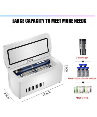 Portable Fridge Cooler Insulin Cooler Accurate Temperature Control 0-18 Built-in Rechargeable Lithium Battery Suitable for Insulin Serum Interferon Eye Drops Storage - Buy Online on SooperMarket.com