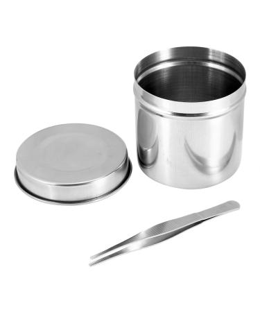Stainless Steel Disinfection Jar with Tweezers(9cm)