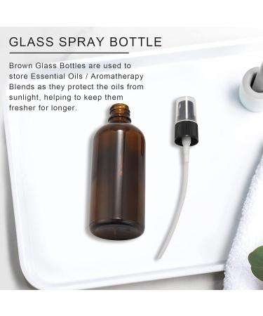 Kuuddker 100ML Amber Glass Bottle with Black ATOMISER Sprays Refillable Container for Essential Oil/Aromatherapy Use - Buy Online on SooperMarket.com