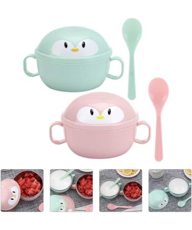 Tomaibaby 2 Sets Stainless Steel Baby Feeding Bowls with Spoons - Penguin Design for Infant Toddler Kids - Buy Online on SooperMarket.com
