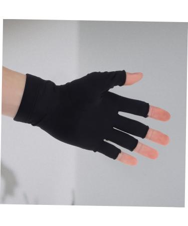 ABOOFAN 1 Pair Uv Gloves Half Finger Gloves Summer Driving Gloves Outdoor Hiking Gloves Uv Shield Gloves Touchscreen Gloves Summer Beach Gloves Point Fingers Fabric Women's 19.5x8cm Black - Buy Online on SooperMarket.com