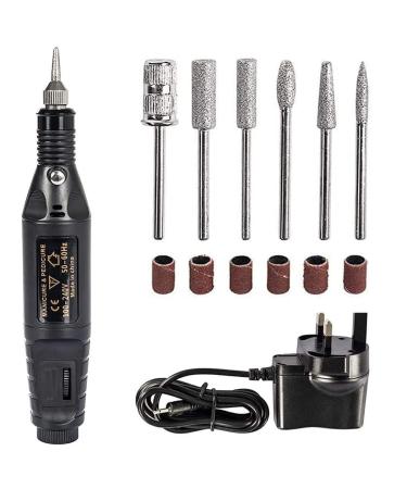 LIUAN Nail Drill Electric Nail File Adjustable Speed Portable with 6 Drill Bits and Sanding Bands Electric Manicure Pedicure Kit Nail Drill for Acrylic Nails Gel Nails