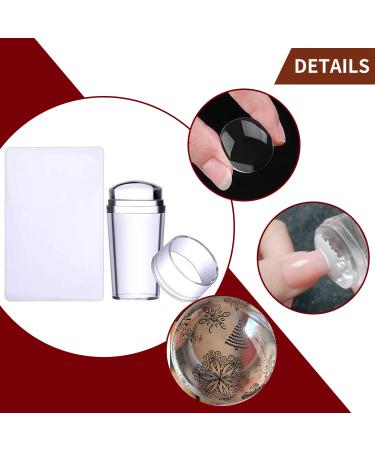 Luvadeyo Nail Stamp Set - 1 Piece French Nail Manicure Kit with 8 Stamps & Scraper for Perfect Nail Art - Buy Online on SooperMarket.com
