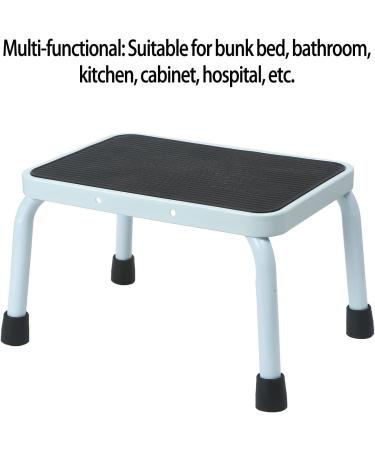 Sattiyrch 9.5 Step Stool - Anti-Skid Rubber Platform, Elderly Friendly, Heavy Duty, Easy Assembly - White/Black - Buy Online on SooperMarket.com