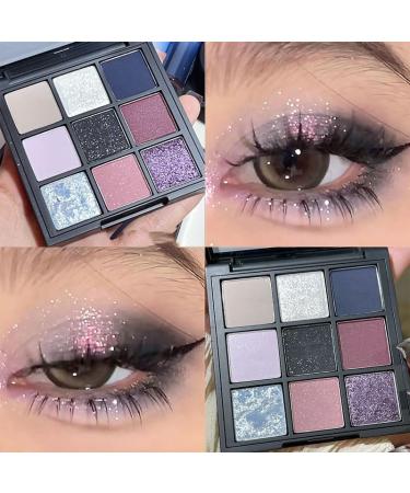 Lovelycat 9 Colors Glitter Eyeshadow Makeup Palette Matte High Pigmented Colorful Creamy Texture Eye Shadow Powder Natural Waterproof Long Lasting Eyeshadow Powder Cosmetics (D) - Buy Online on SooperMarket.com