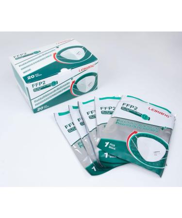 Buy Leikang FFP2 Respirator Mask - White FACE MASK LK-008 (20 Pack) - International Shipping Available - Buy Online on SooperMarket.com