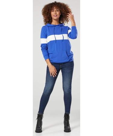 Happy Mama Women's Nursing Hoodie Breastfeeding Maternity - Royal Blue & White - Buy Online on SooperMarket.com